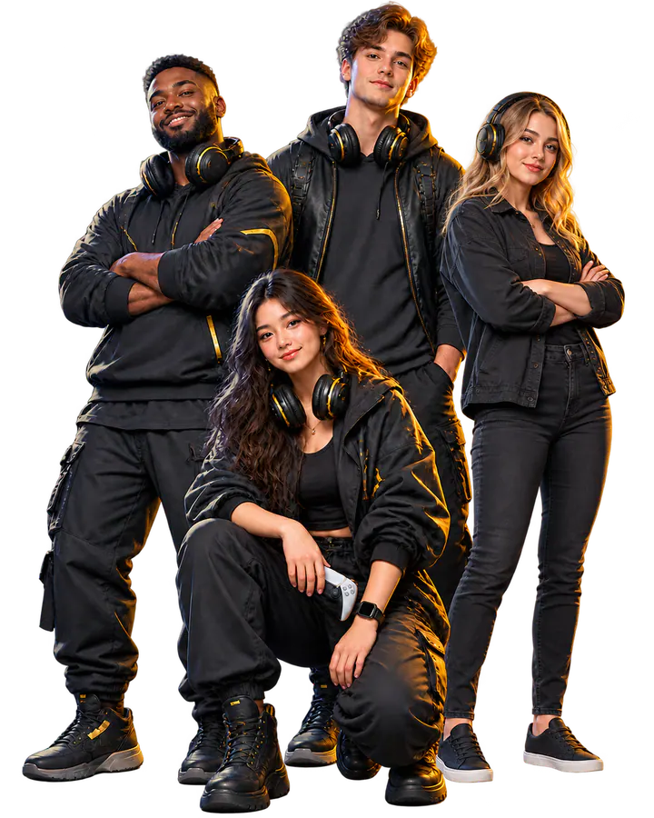 Four gamers representing the Academy Gaming community
